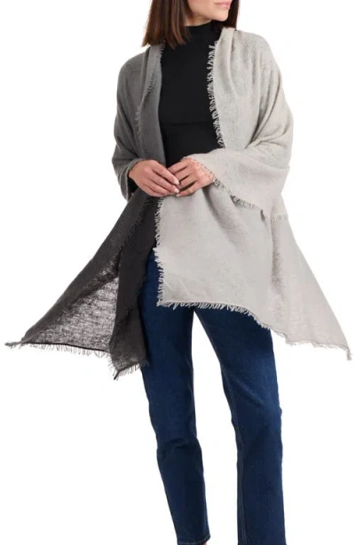 Amicale Dip Dye Cashmere Scarf In Gray