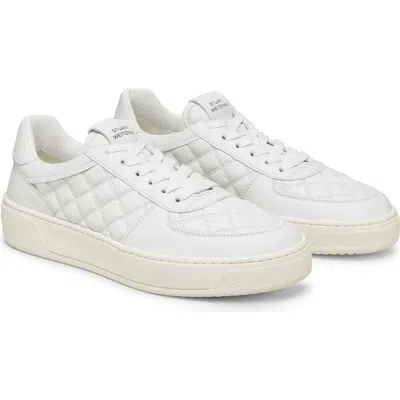 Stuart Weitzman Quilted Round Toe Sneakers With Rubber Sole In White