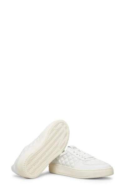Stuart Weitzman Quilted Round Toe Sneakers With Rubber Sole In White
