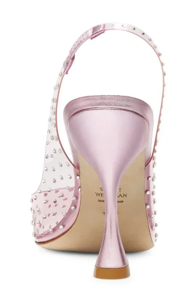 Stuart Weitzman Crystal-embellished Transparent Pumps In Pink