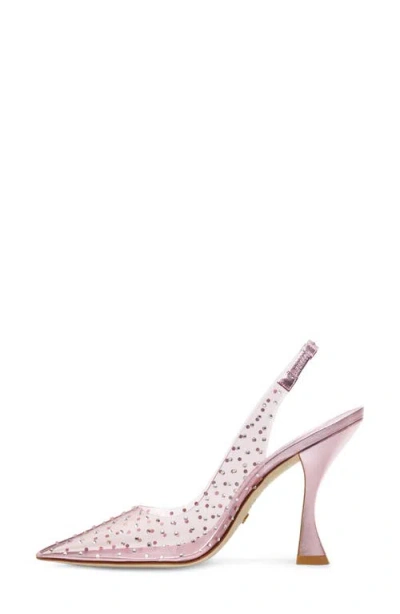 Stuart Weitzman Crystal-embellished Transparent Pumps In Pink