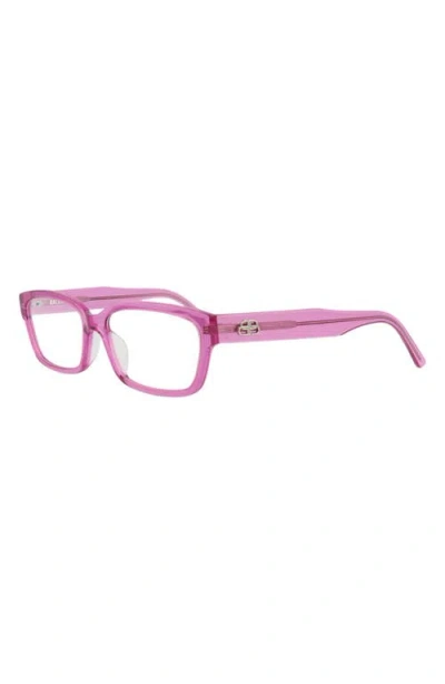 Balenciaga 55mm Rectangular Optical Glasses In Pink