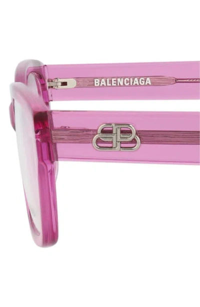 Balenciaga 55mm Rectangular Optical Glasses In Pink