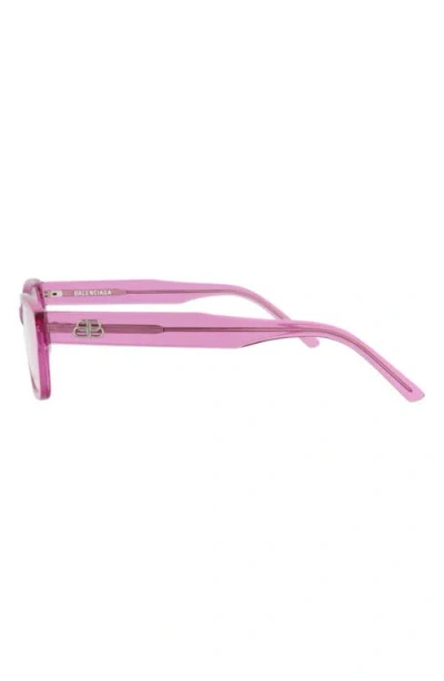 Balenciaga 55mm Rectangular Optical Glasses In Pink