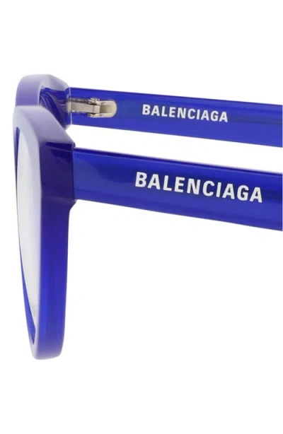 Balenciaga 52mm Cat Eye Optical Glasses In Blue
