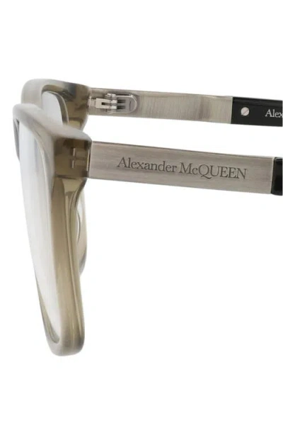 Alexander Mcqueen Mcqueen 56mm Rectangular Optical Glasses In Green