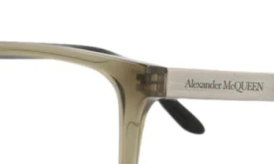 Alexander Mcqueen Mcqueen 56mm Rectangular Optical Glasses In Green