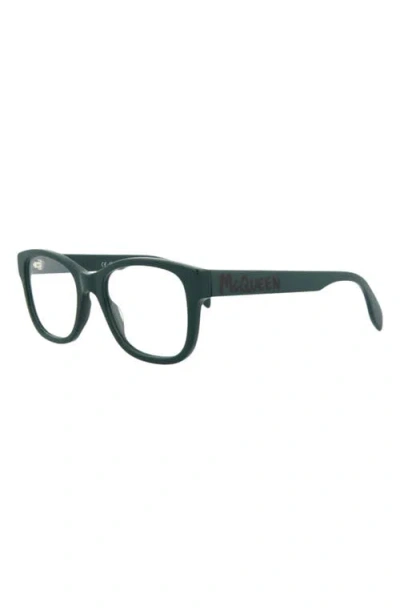 Alexander Mcqueen Mcqueen 52mm Rectangular Optical Glasses In Black