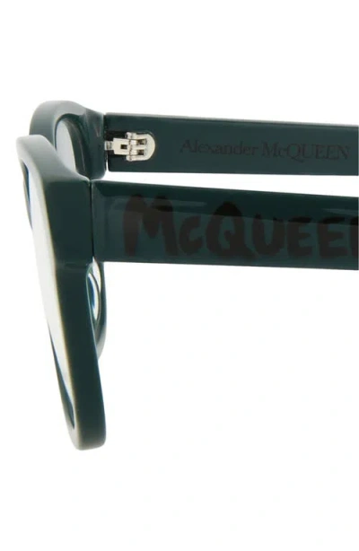 Alexander Mcqueen Mcqueen 52mm Rectangular Optical Glasses In Black