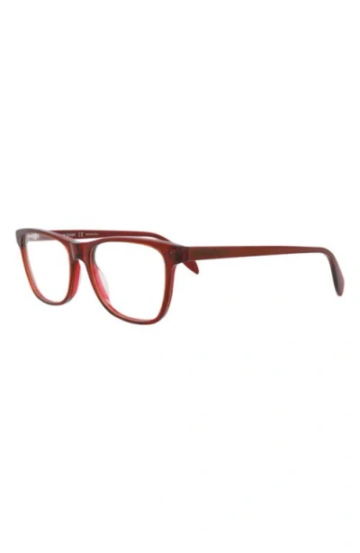 Alexander Mcqueen Mcqueen 53mm Rectangular Optical Glasses In Burgundy