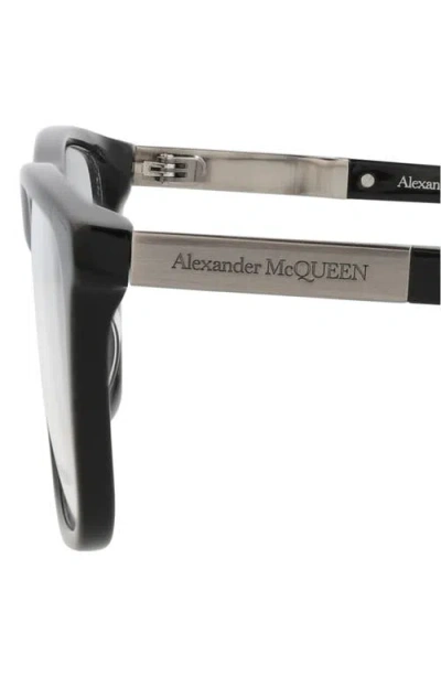 Alexander Mcqueen Mcqueen 56mm Rectangular Optical Glasses In Black