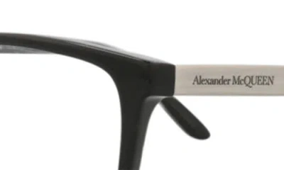 Alexander Mcqueen Mcqueen 56mm Rectangular Optical Glasses In Black
