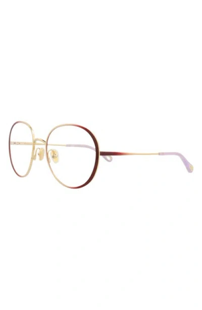 Chloé 56mm Round Optical Glasses In Brown