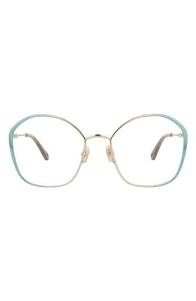 Chloé 53mm Round Optical Glasses In Blue
