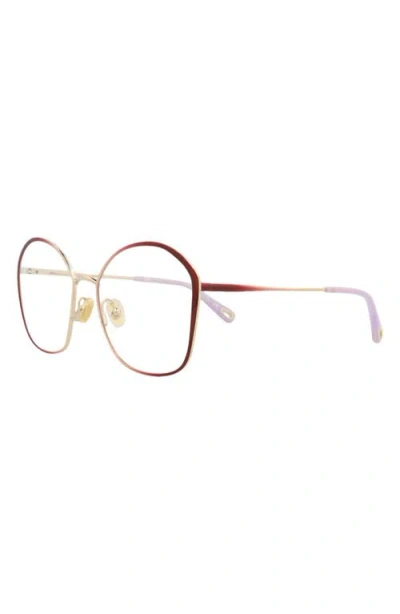 Chloé Square-frame Metal Optical Frames In Red