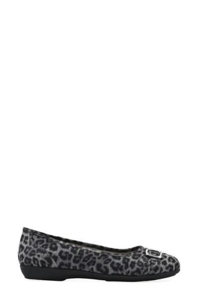 Cliffs By White Mountain Calming Buckle Strap Flat In Animal Print