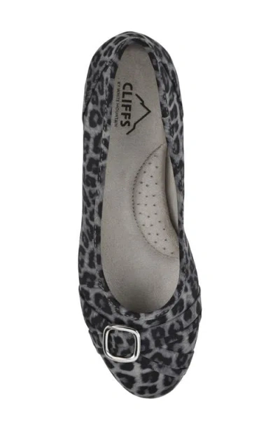 Cliffs By White Mountain Calming Buckle Strap Flat In Animal Print