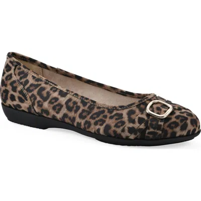Cliffs By White Mountain Calming Buckle Strap Flat In Animal Print