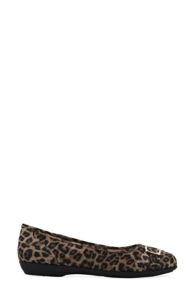 Cliffs By White Mountain Calming Buckle Strap Flat In Animal Print