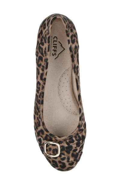 Cliffs By White Mountain Calming Buckle Strap Flat In Animal Print