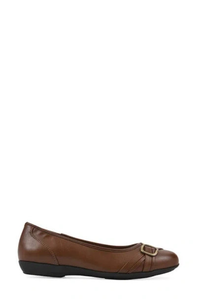 Cliffs By White Mountain Calming Buckle Strap Flat In Brown