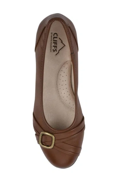 Cliffs By White Mountain Calming Buckle Strap Flat In Brown