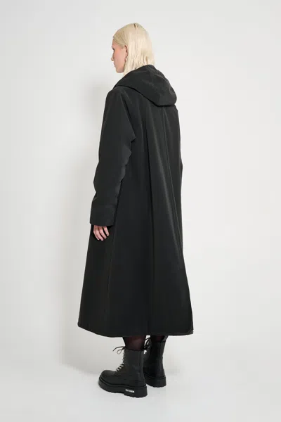 Stutterheim Mosebacke Long Matte Winter Coat In Black