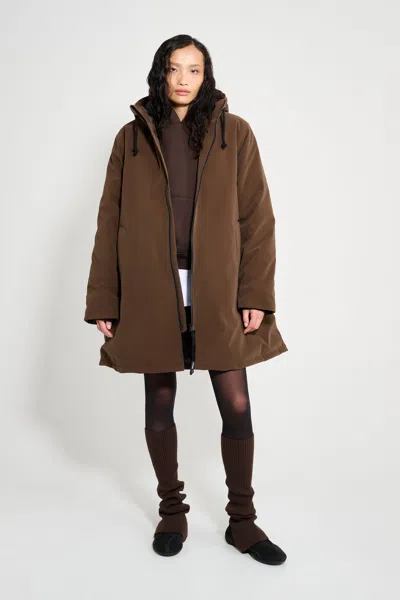 Stutterheim Mosebacke Matte Winter Coat In Brown
