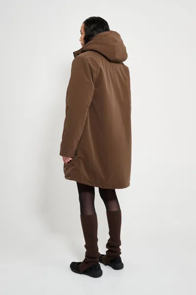 Stutterheim Mosebacke Matte Winter Coat In Brown