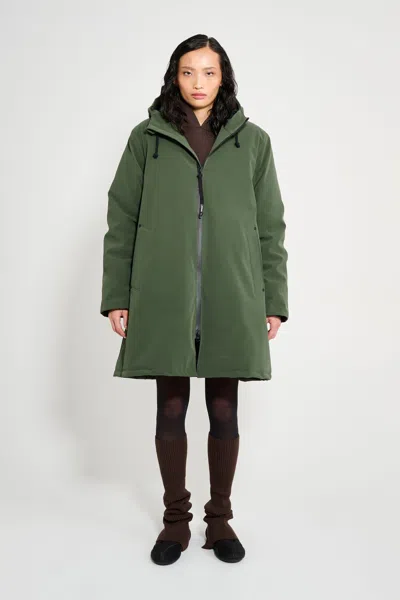 Stutterheim Mosebacke Matte Winter Coat In Green