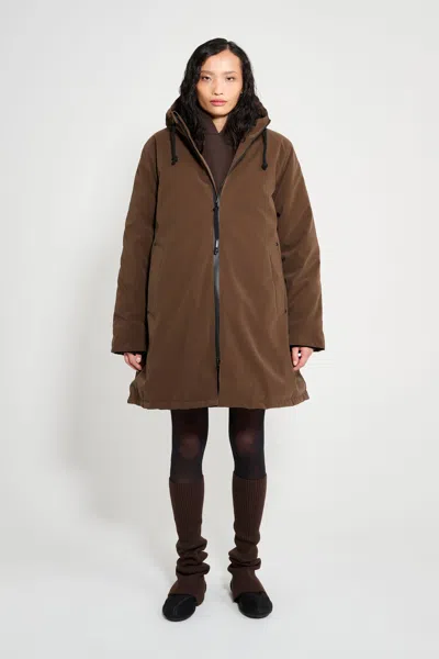 Stutterheim Mosebacke Matte Winter Coat In Brown