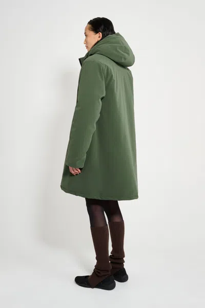 Stutterheim Mosebacke Matte Winter Coat In Green