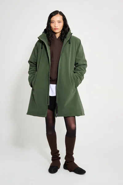 Stutterheim Mosebacke Matte Winter Coat In Green