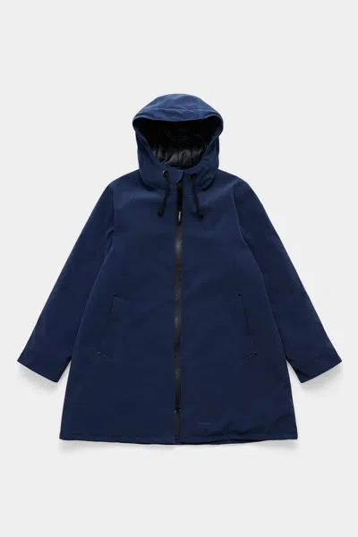 Stutterheim Mosebacke Matte Winter Coat In Blue