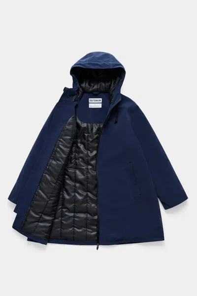 Stutterheim Mosebacke Matte Winter Coat In Blue