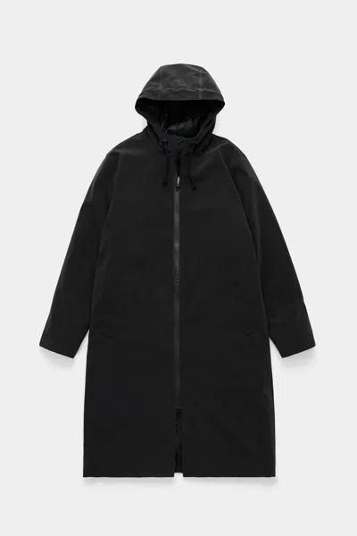 Stutterheim Stockholm Long Matte Winter Coat In Black