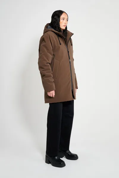 Stutterheim Stockholm Matte Winter Coat In Brown