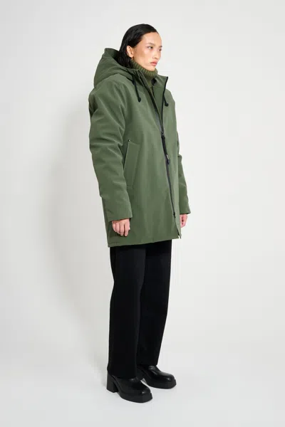 Stutterheim Stockholm Matte Winter Coat In Green