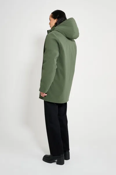 Stutterheim Stockholm Matte Winter Coat In Green