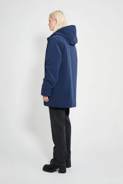 Stutterheim Stockholm Matte Winter Coat In Blue
