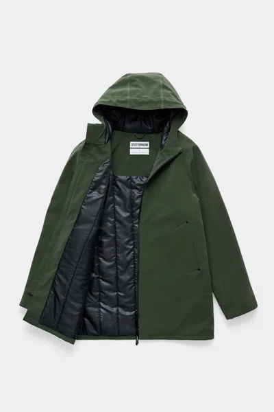 Stutterheim Stockholm Matte Winter Coat In Green