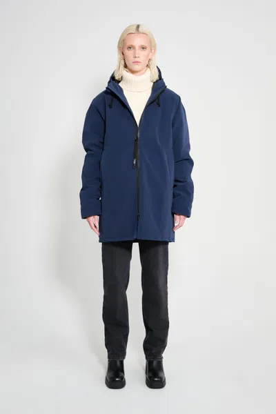 Stutterheim Stockholm Matte Winter Coat In Blue