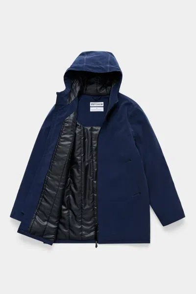Stutterheim Stockholm Matte Winter Coat In Blue