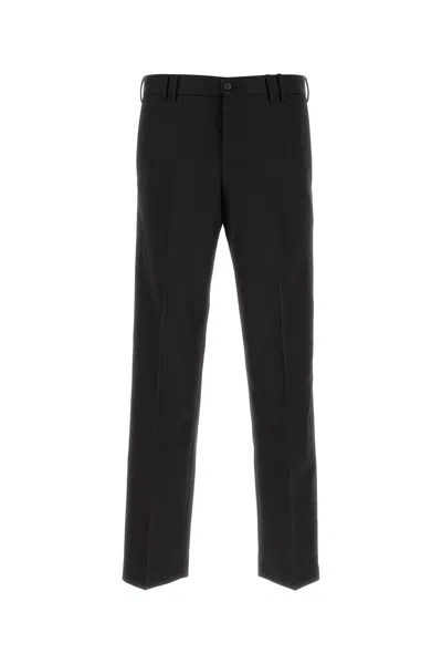 Pt Torino Cotton Michael Straight Leg Trousers In Black