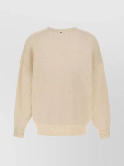 Hugo Boss Soft Alpaca Blend V-neck Sweater In Neutral