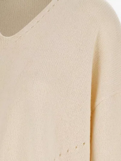Hugo Boss Soft Alpaca Blend V-neck Sweater In Neutral
