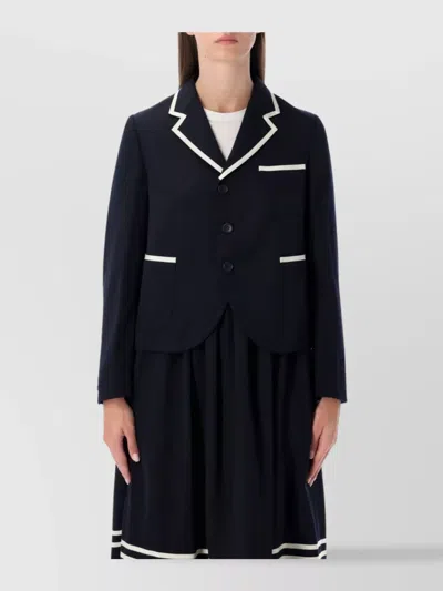 Comme Des Garçons Tailored Cropped Blazer Pockets In Black