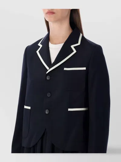 Comme Des Garçons Tailored Cropped Blazer Pockets In Black
