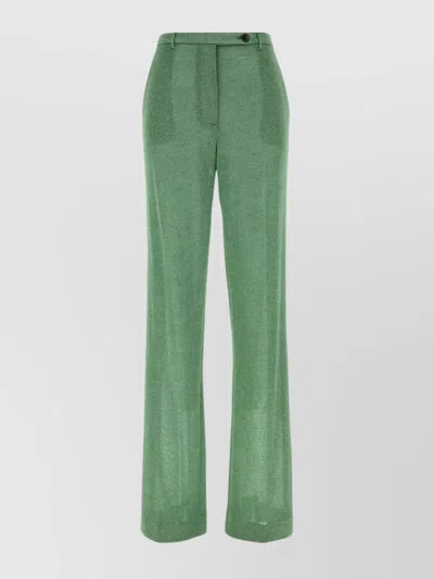 Miu Miu Wide Leg Viscose Blend Trousers In Green