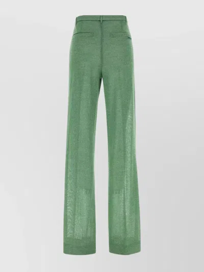 Miu Miu Wide Leg Viscose Blend Trousers In Green